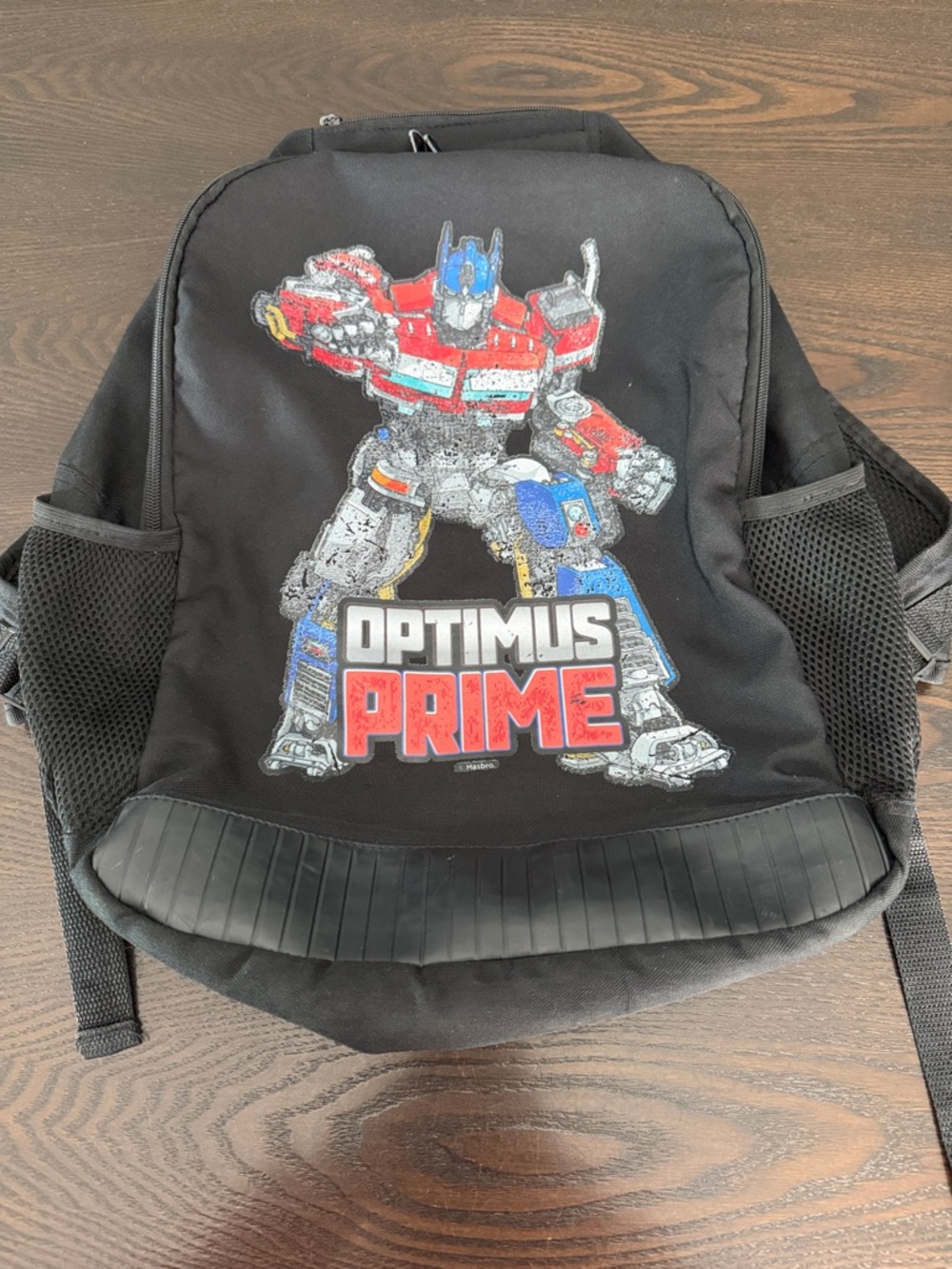 Optimus Prime Black Kids' Backpack with Red & Blue Graphic
